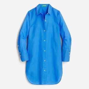 J.Crew Classic-Fit Linen Cotton Beach Shirt Cover-Up Blue Women’s Small
